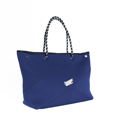 Arbeiten Sie blaue weiche Neopren-Strand-Tasche/Dame Tote Handbag For Cosmetics um fournisseur