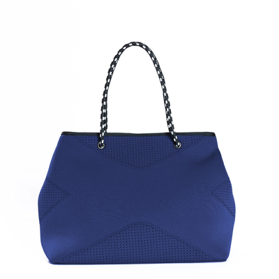 Arbeiten Sie blaue weiche Neopren-Strand-Tasche/Dame Tote Handbag For Cosmetics um fournisseur