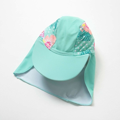 Das genähte Doppelte säumt Baby Lycra-Badeanzug-Blume Tankini mit Hut fournisseur