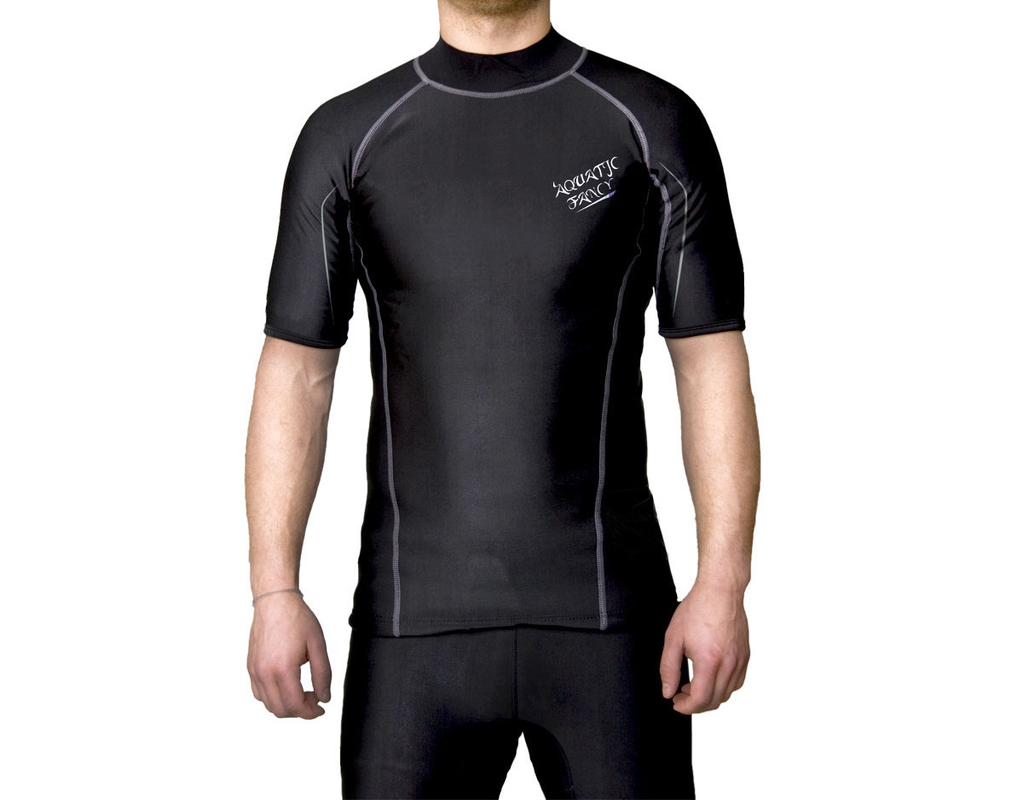 Schutz-Schwimmen-Hemd-UVsonnenschutz UPF 50+ des kurzen Ärmels der Männer überstürztes fournisseur