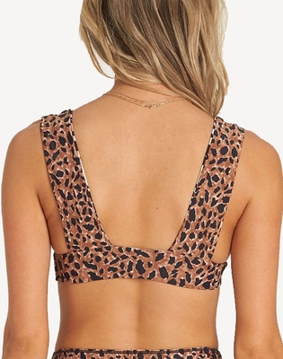 Umschaltbare Bikini-Spitze Lycra mit dem Leopard-Druck zurück geregelt über Schultergurten fournisseur